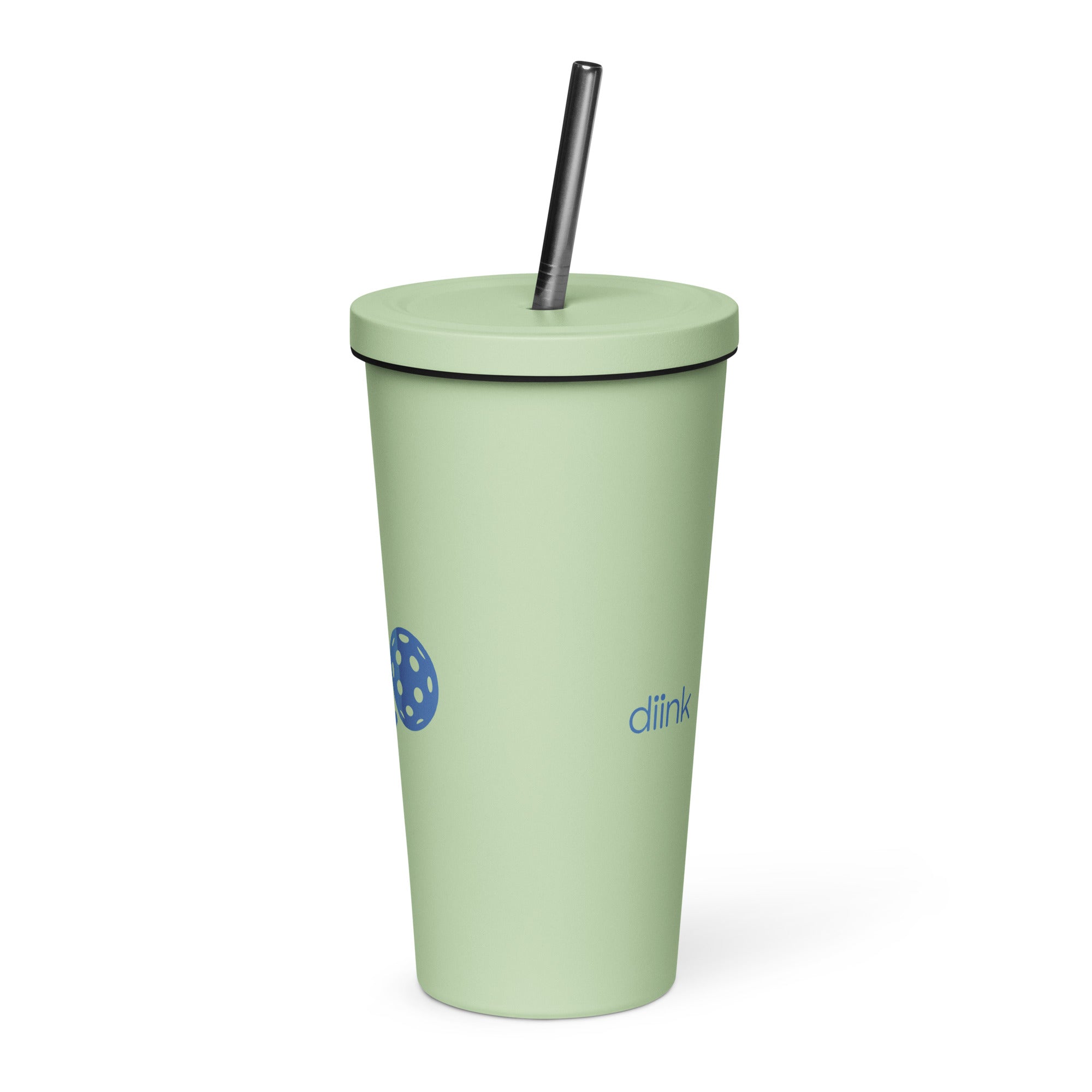diink Ball Bounce Insulated tumbler with a straw